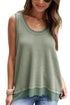 Scoop Neck Waffle Knit Flowy Vest